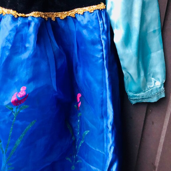 Frozen Anna Inspired Princess Dress Halloween Costume DressUp Sz 140 (≈ 9-10 yo) - Picture 2 of 5